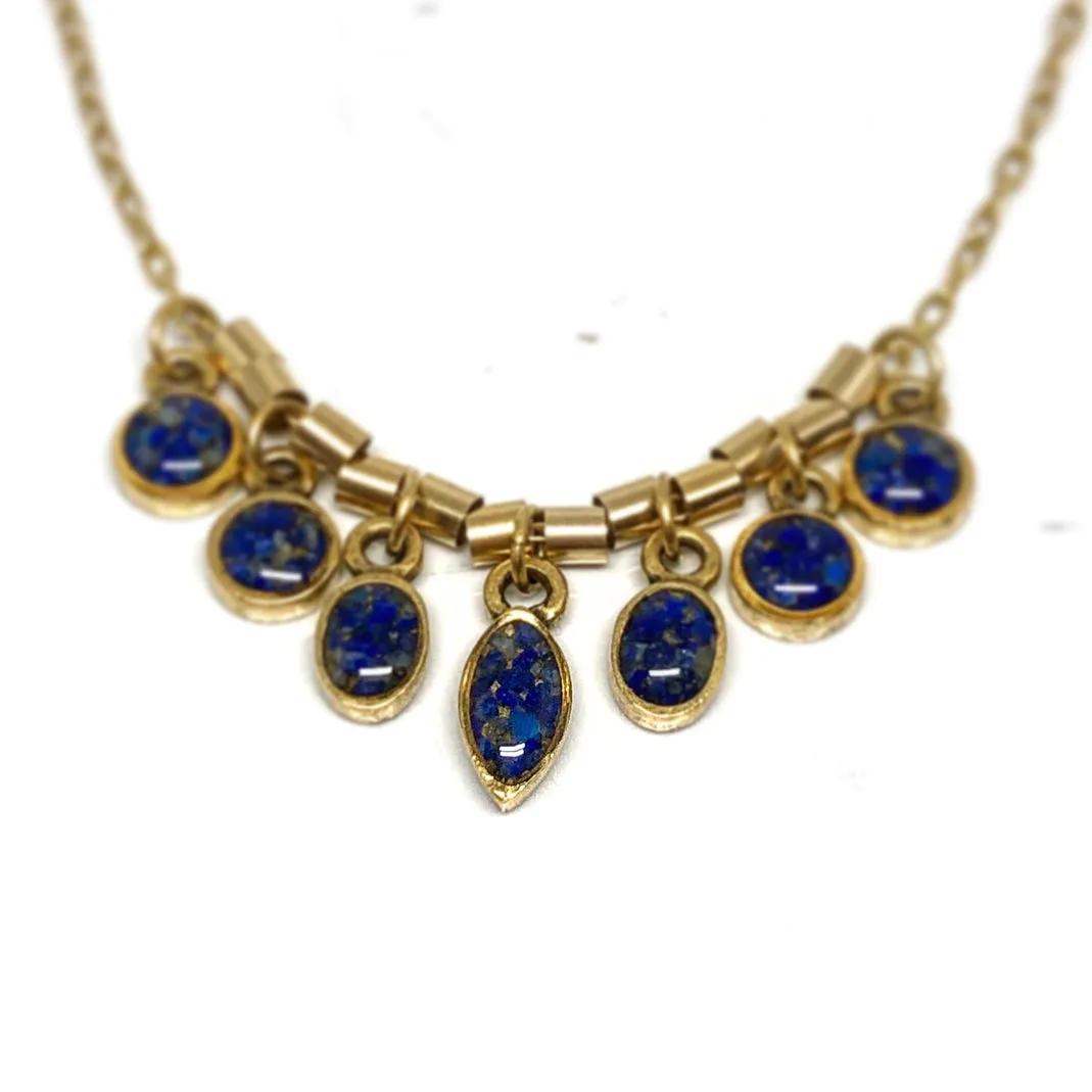Lapis Lazuli mini 7 stones Necklace