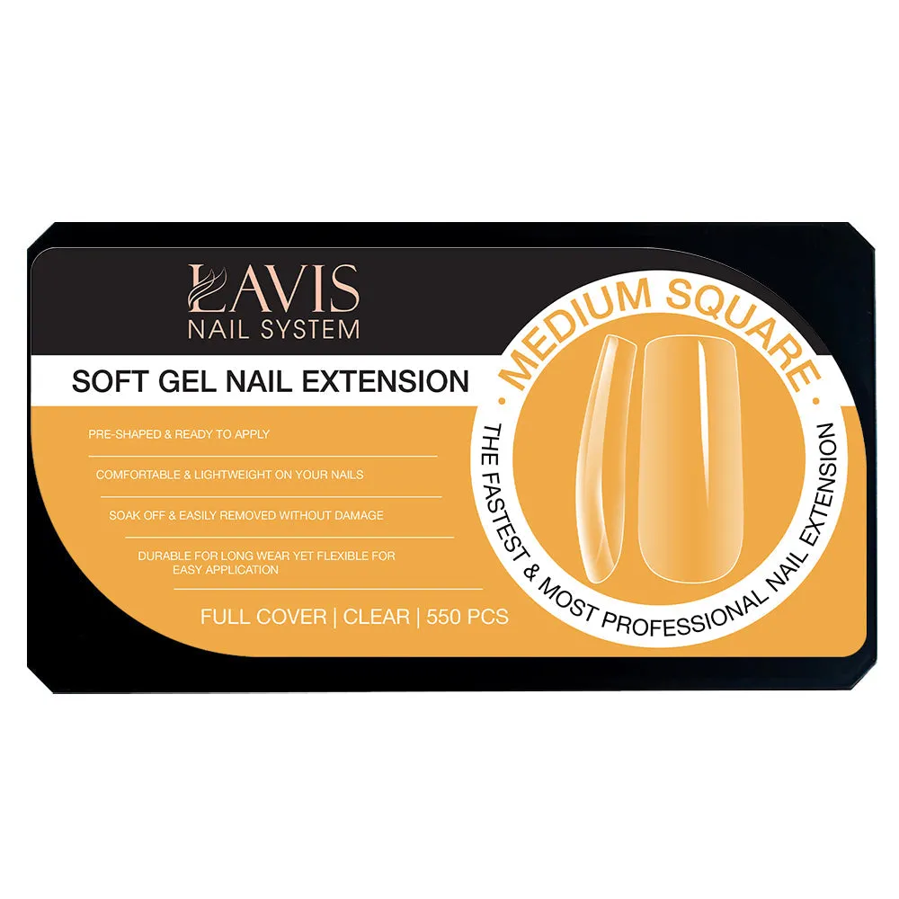 LAVIS - Medium Square Nail Tips (Full Cover)
