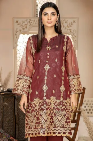 LEB-22-19 EMBOSS ORGANZA EMBROIDERED KURTI