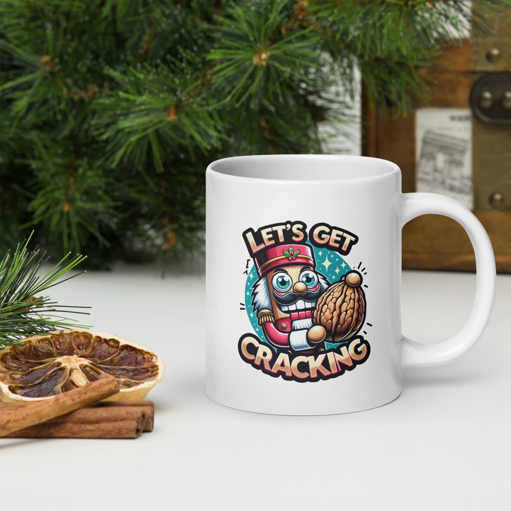 Let's Get Cracking White glossy mug