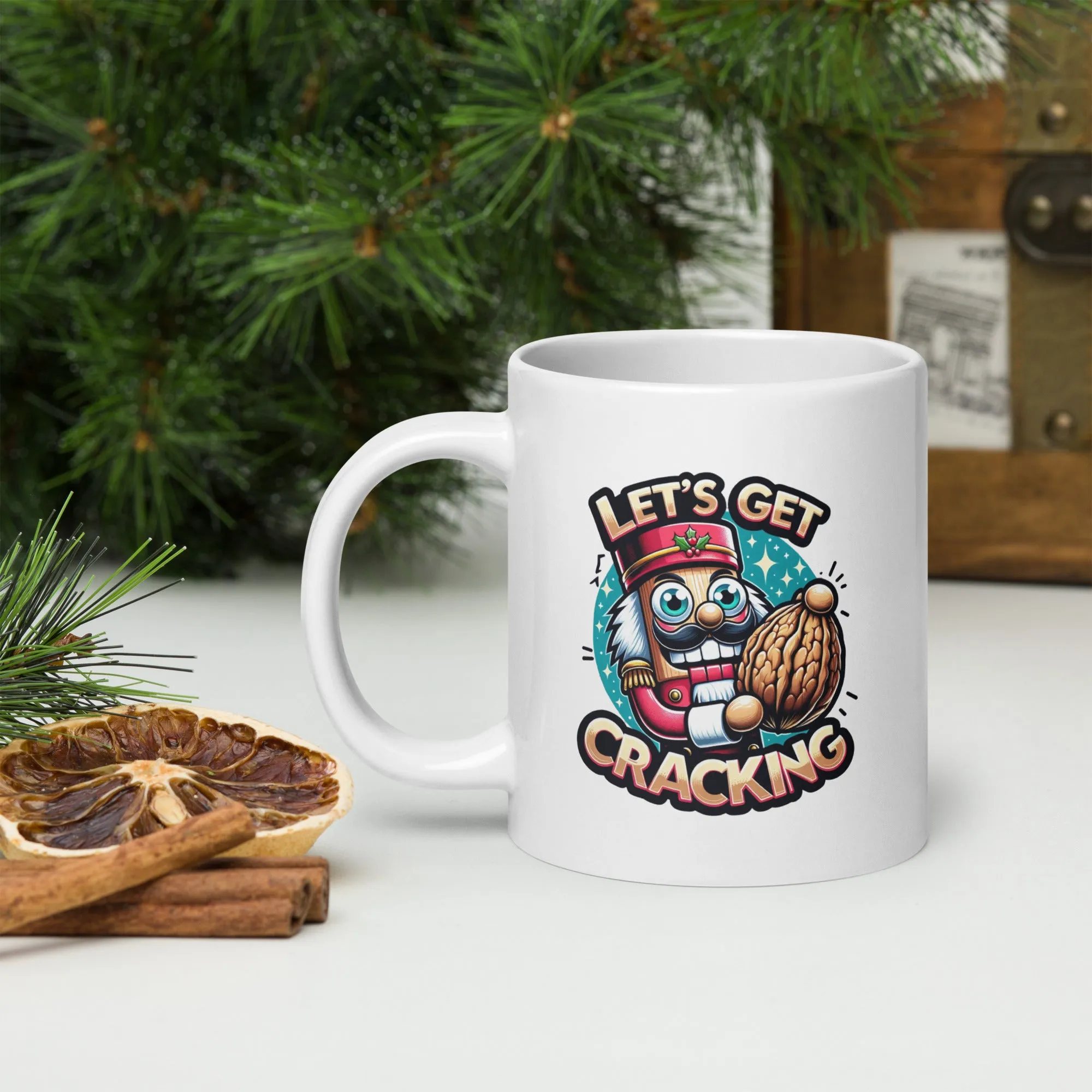 Let's Get Cracking White glossy mug