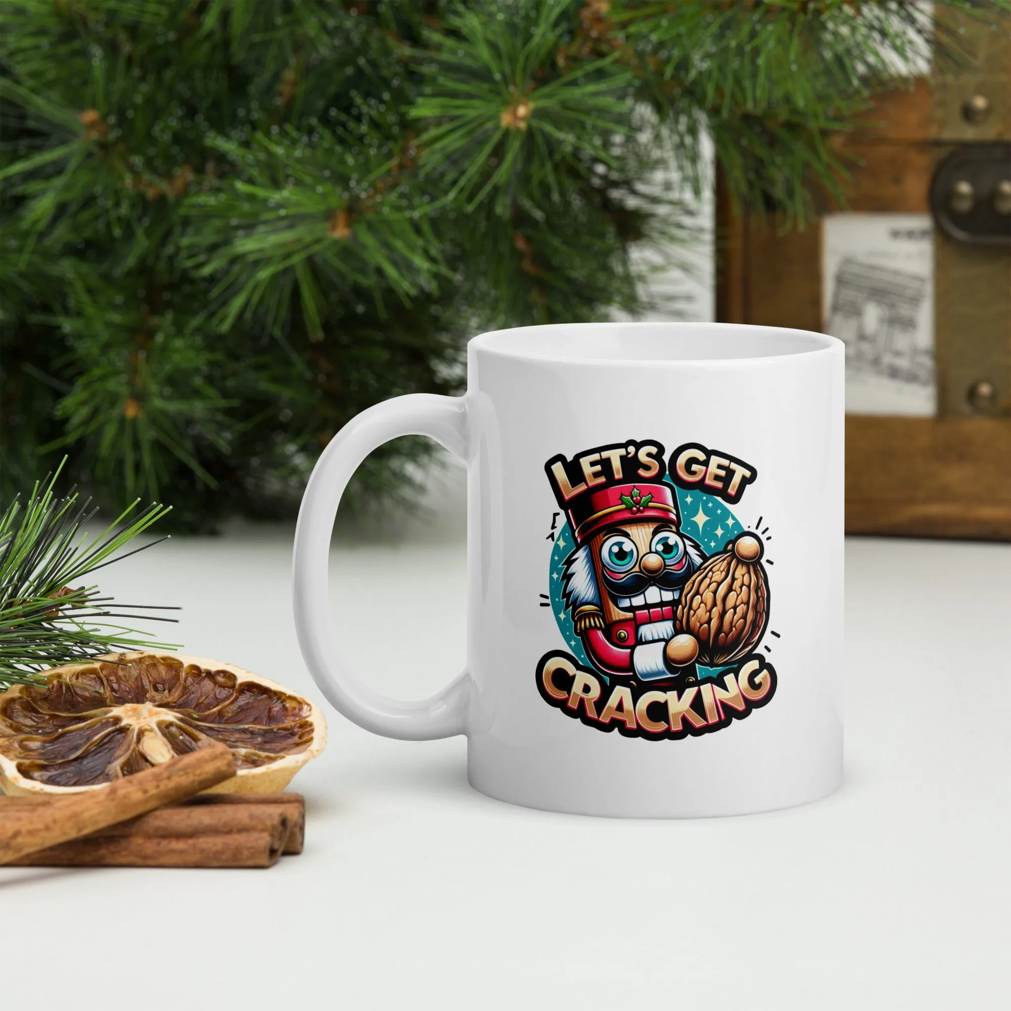 Let's Get Cracking White glossy mug
