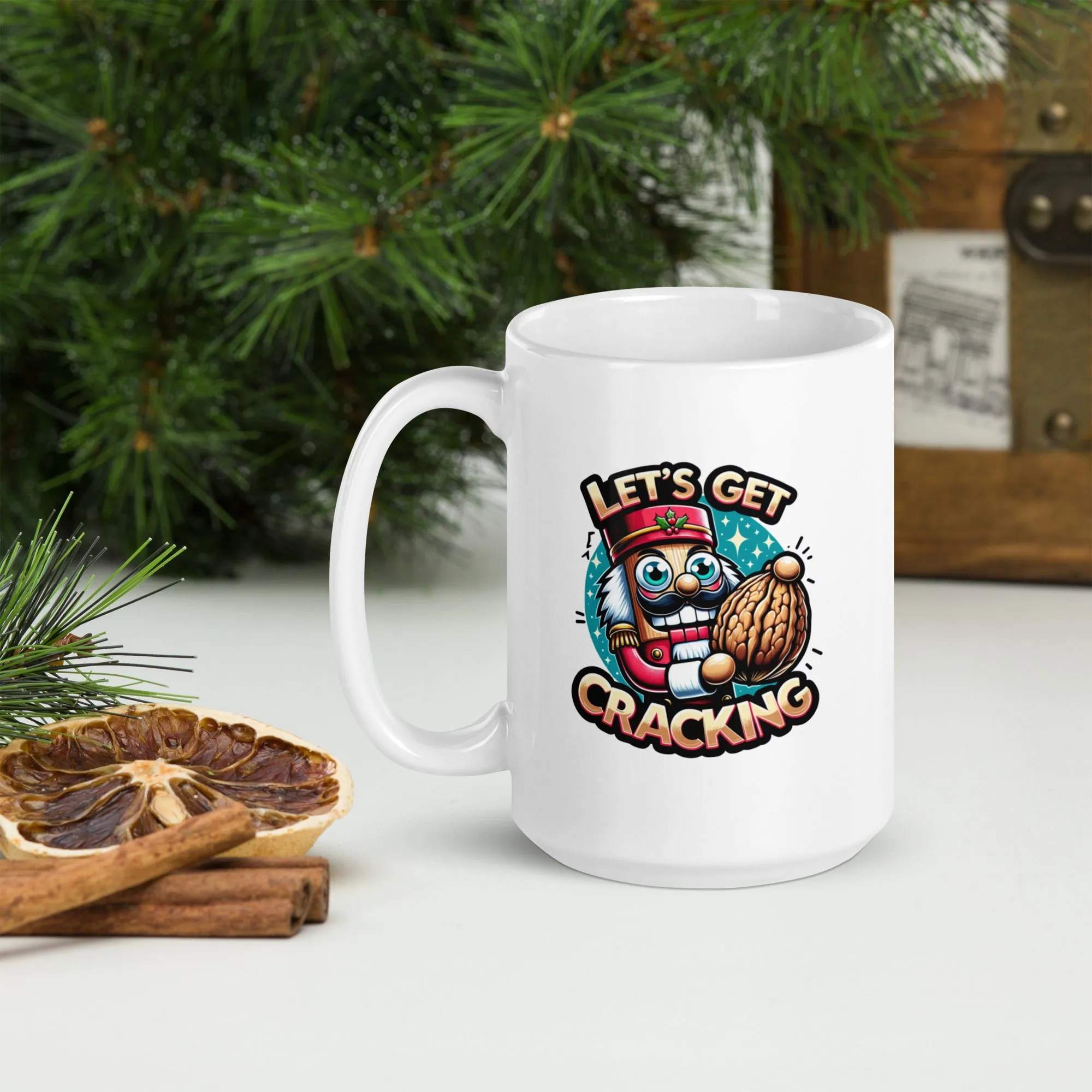 Let's Get Cracking White glossy mug