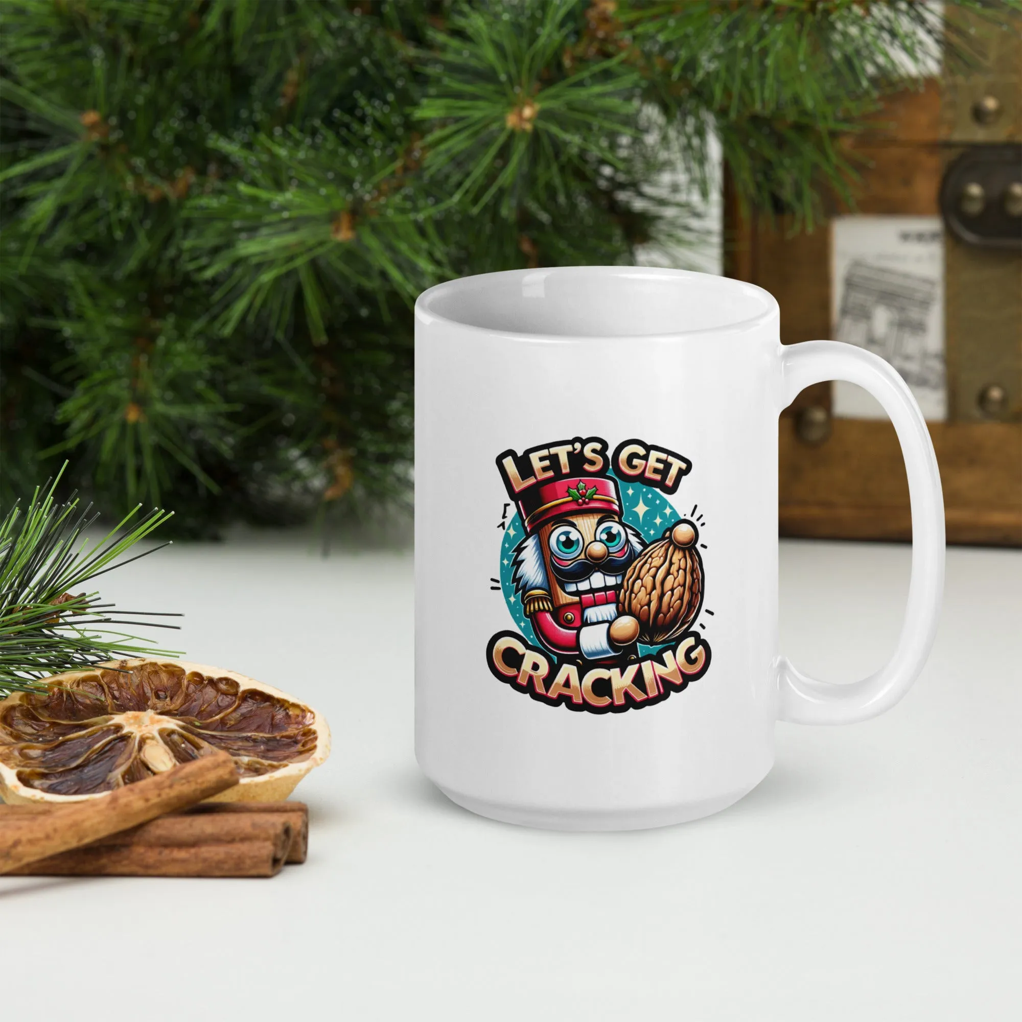 Let's Get Cracking White glossy mug