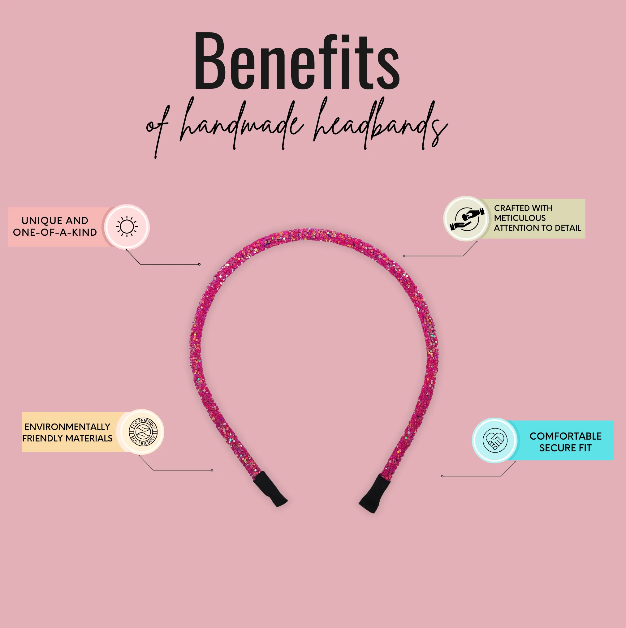 Light Pink - Glitter Headband