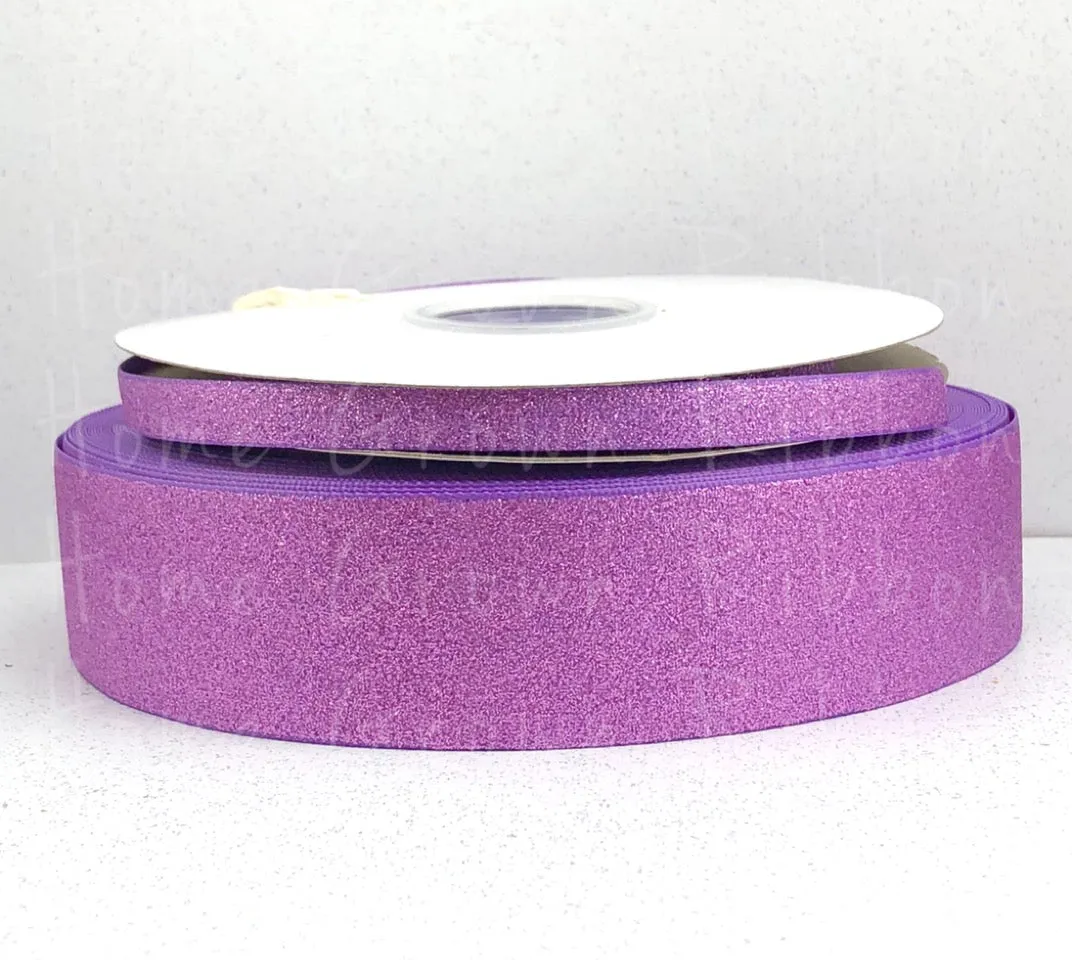 Light Purple Glitter Ribbon - 1.5" - 7/8" - 3/8"