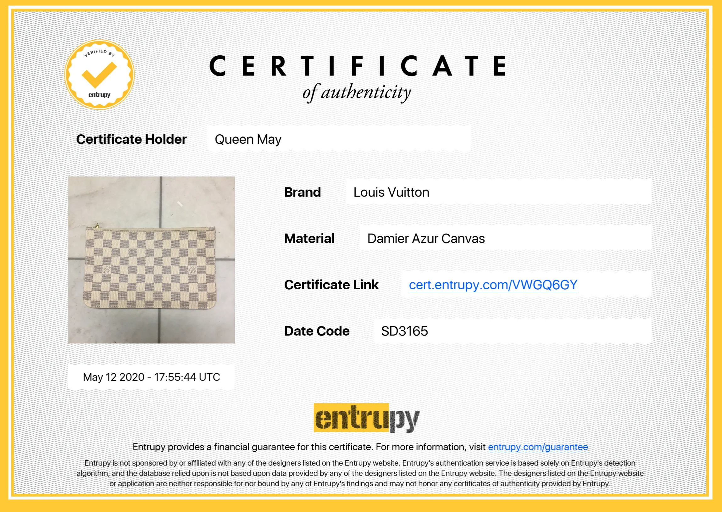 Louis Vuitton Damier Azur Pouch