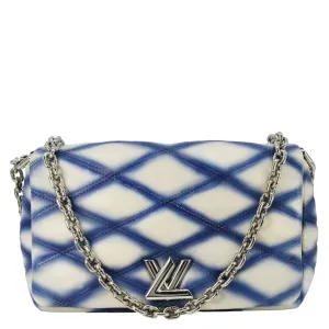 LOUIS VUITTON GO-14 PM Malletage Contraste Leather Shoulder Bag Blue