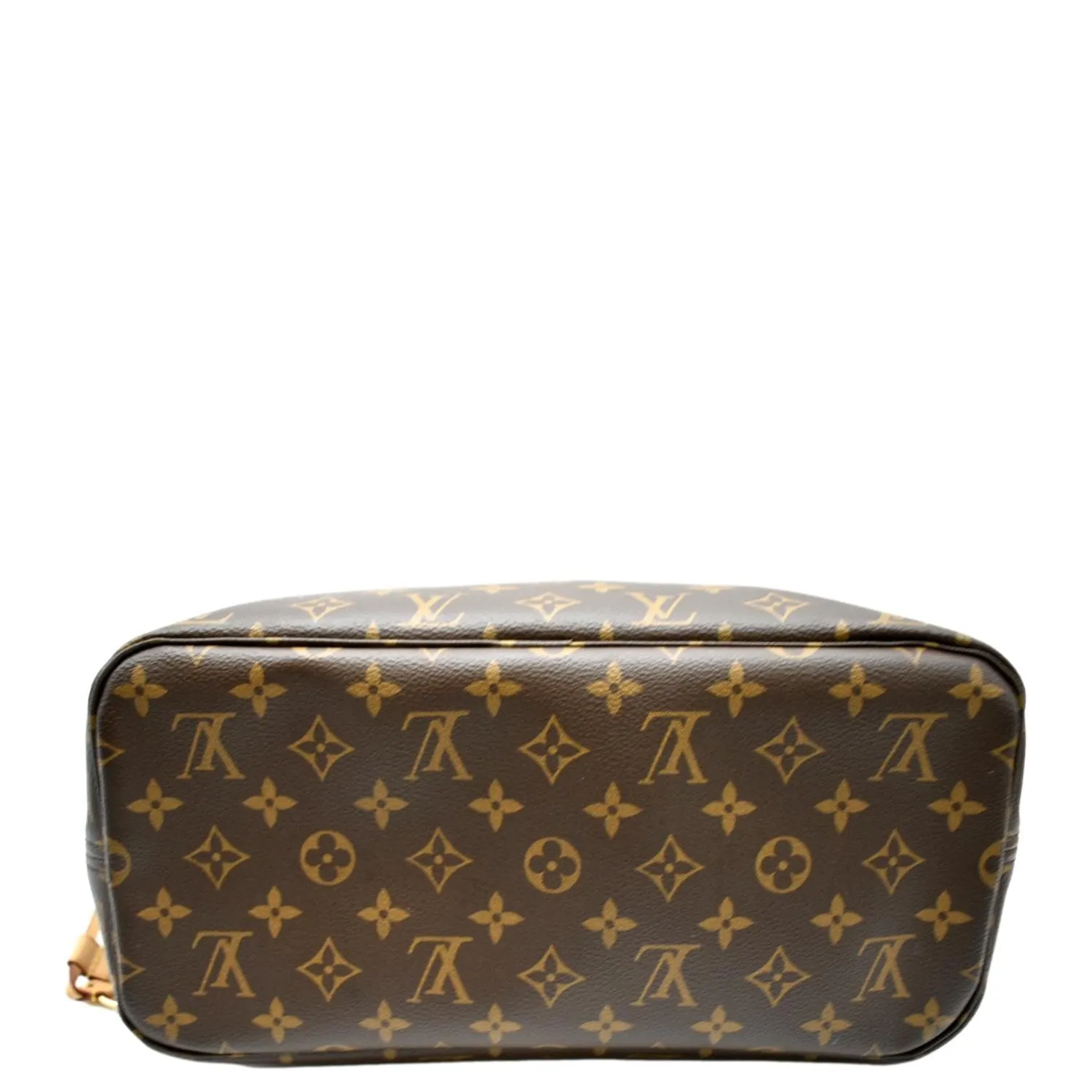 LOUIS VUITTON  Neverfull MM Monogram Canvas Tote Bag Brown/Red