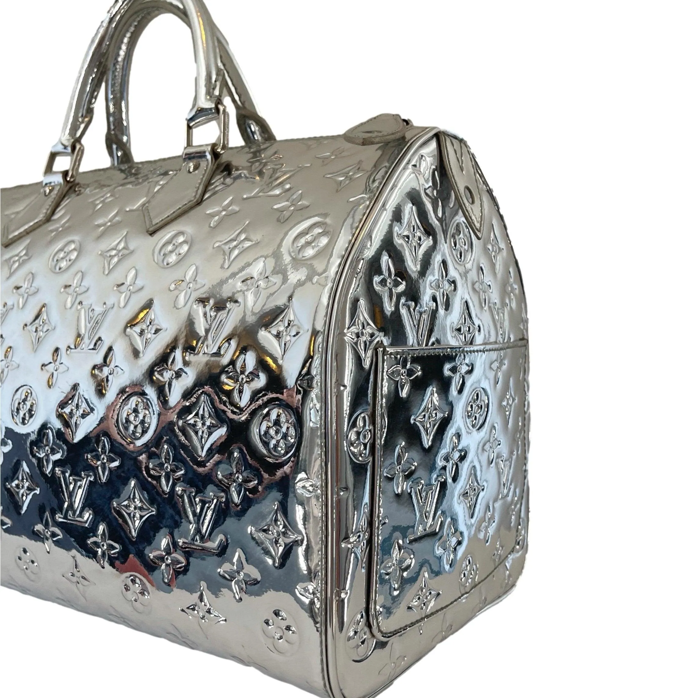 Louis Vuitton Silver Miroir Speedy Bag