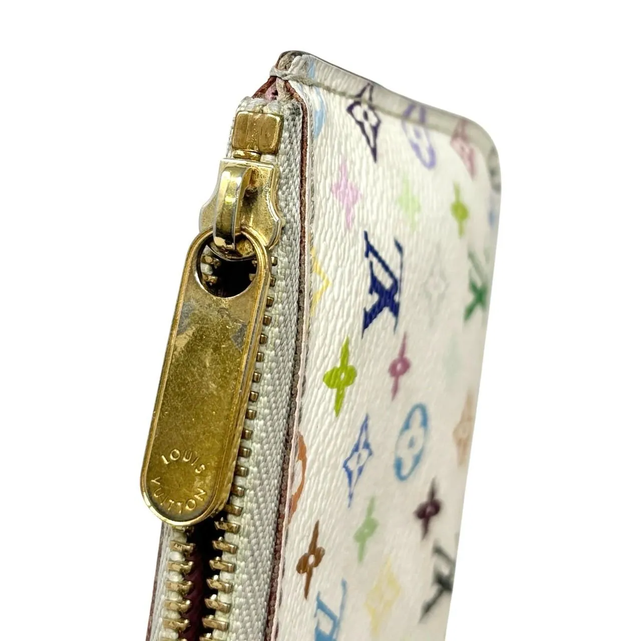 Louis Vuitton White Murakami Keychain Wallet