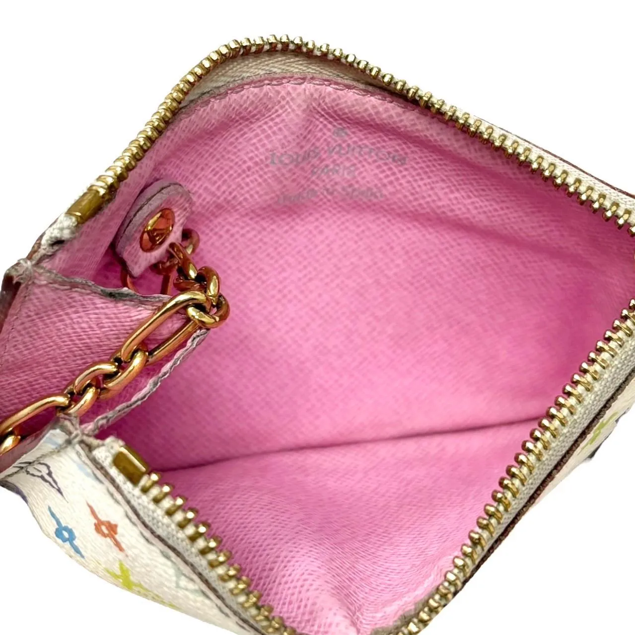 Louis Vuitton White Murakami Keychain Wallet