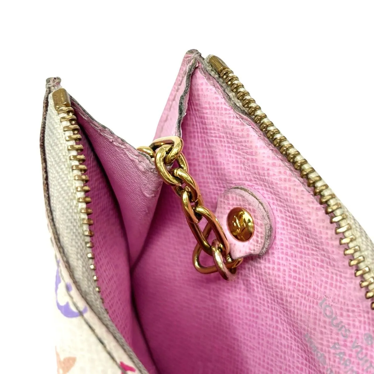 Louis Vuitton White Murakami Keychain Wallet