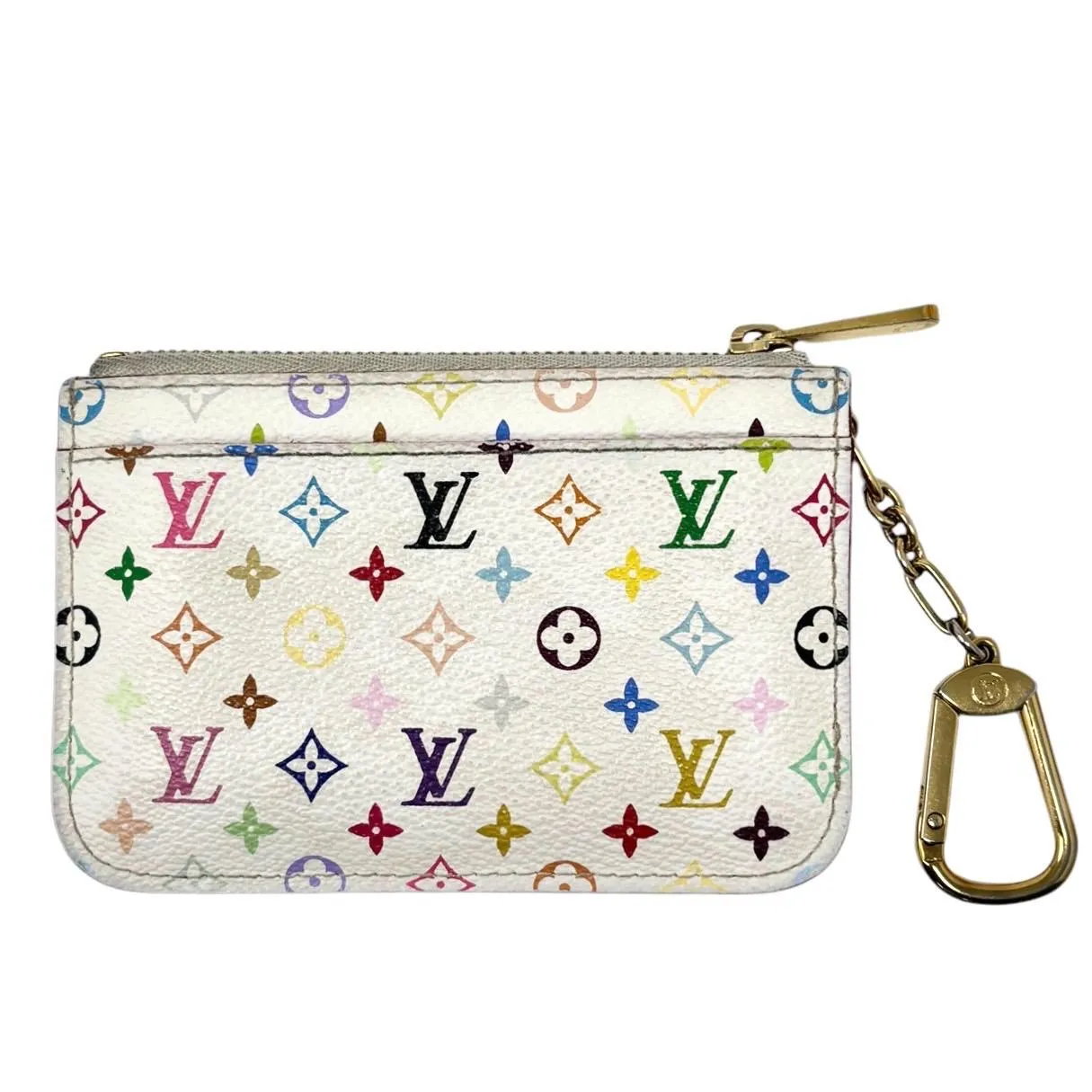 Louis Vuitton White Murakami Keychain Wallet