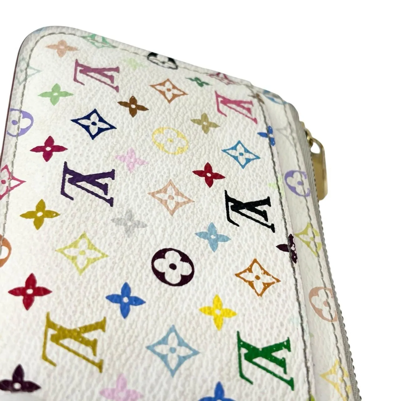 Louis Vuitton White Murakami Keychain Wallet