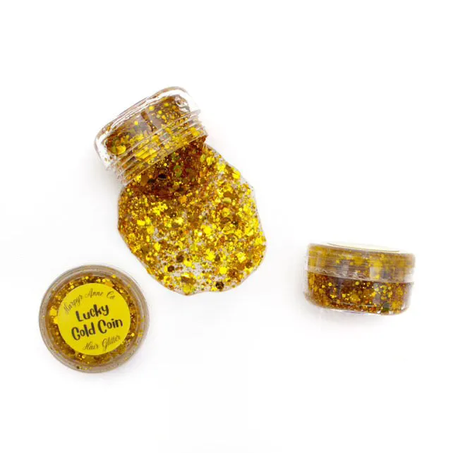 Lucky Gold Coin Hair Glitter Gel