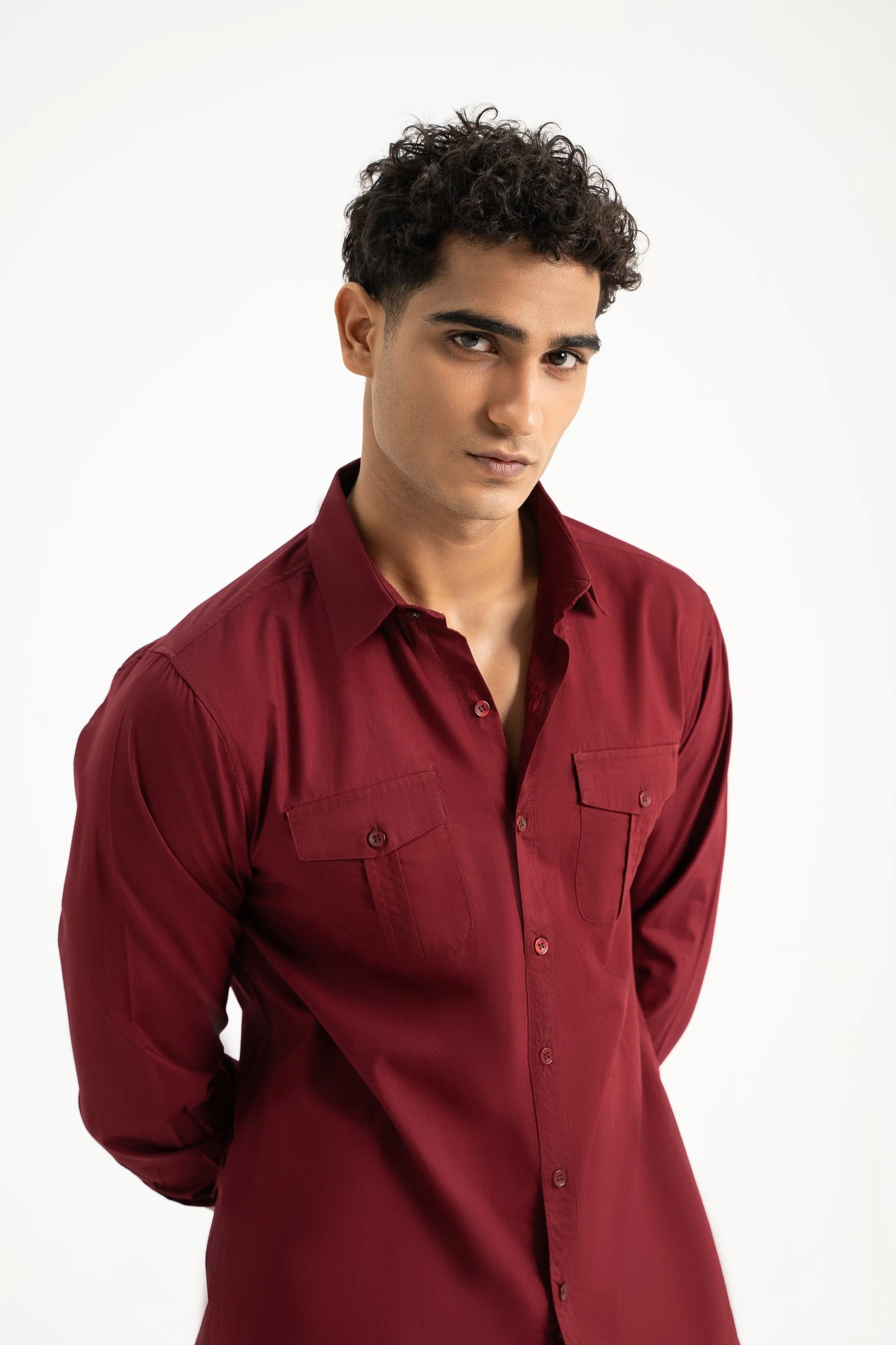 Maroon Viscouse Shirt