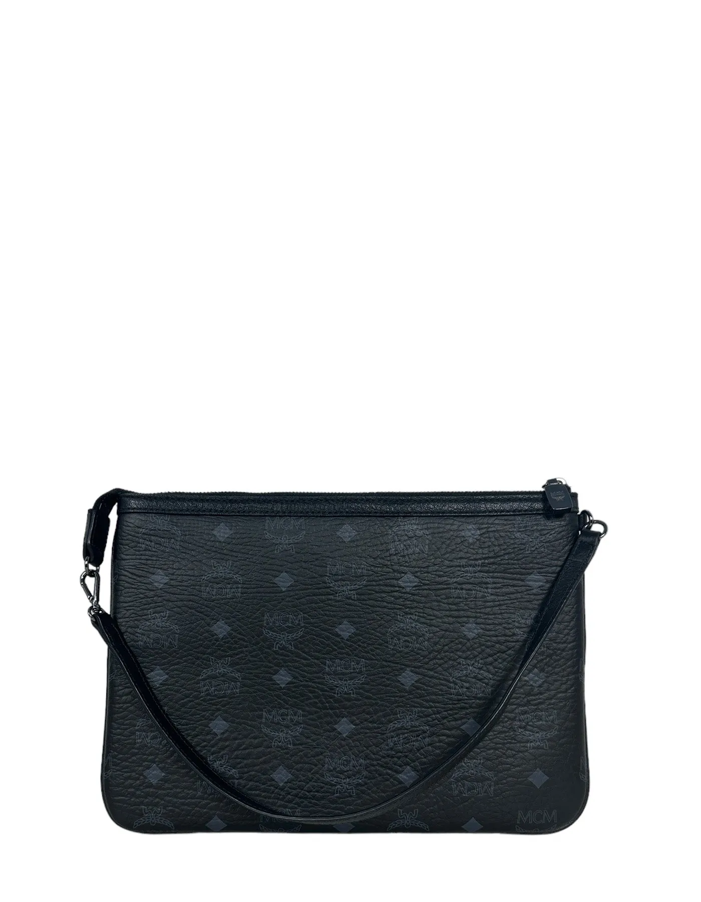 MCM Black Visetos Monogram Pouch Bag