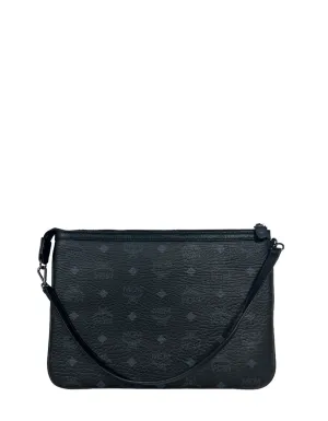 MCM Black Visetos Monogram Pouch Bag