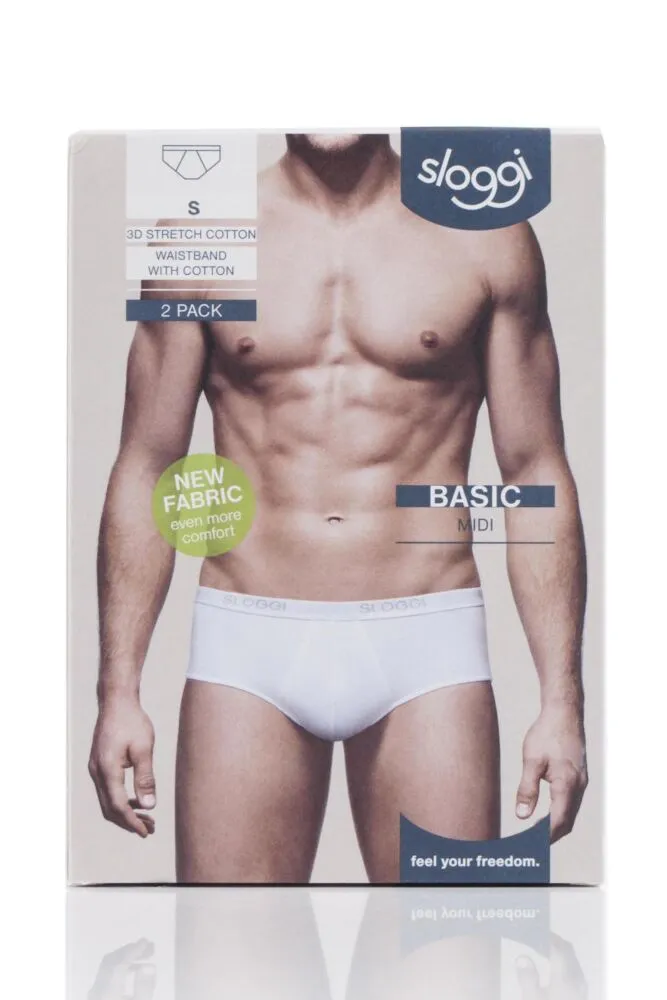 Mens 2 Pack Sloggi Basic Midi Brief