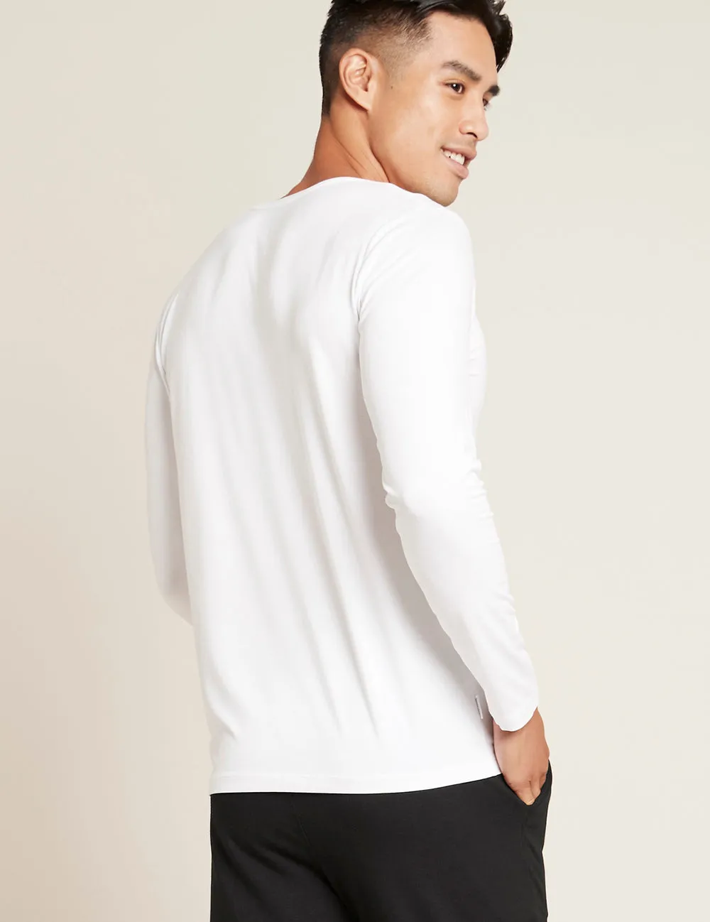 Men's Long Sleeve Crew Neck T-Shirt - Hvid