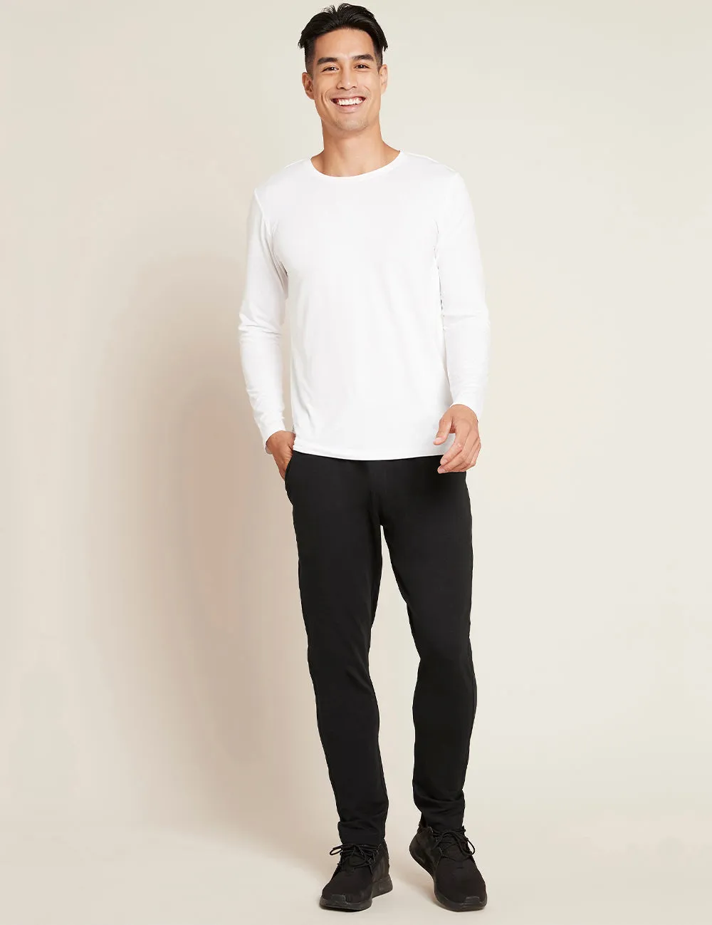 Men's Long Sleeve Crew Neck T-Shirt - Hvid