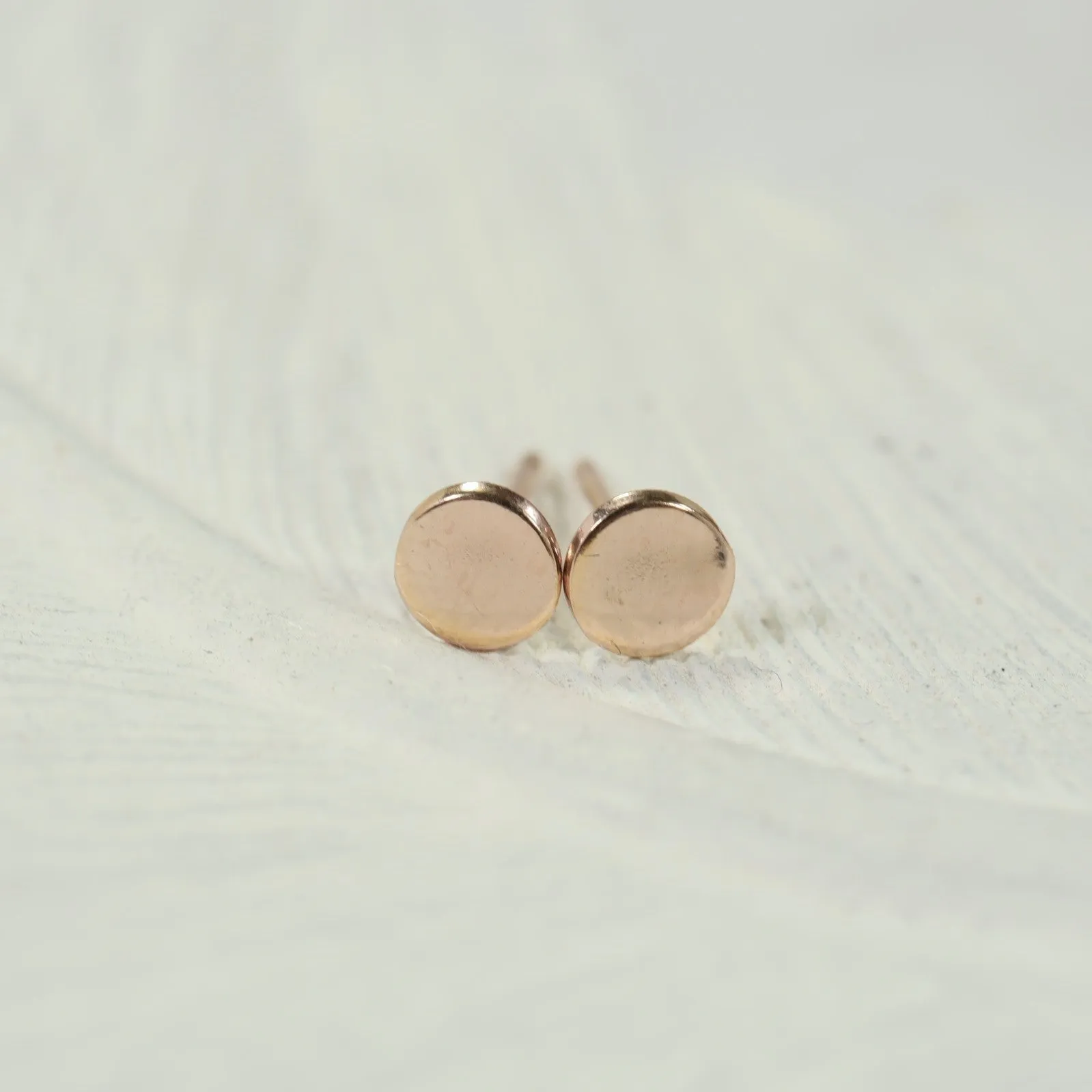 Men's Stud Earring Plain Disk 4mm Choose Your Metal