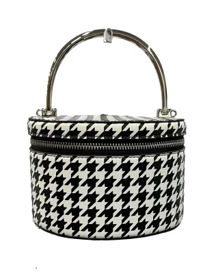 Metal Top Houndstooth Print Bag