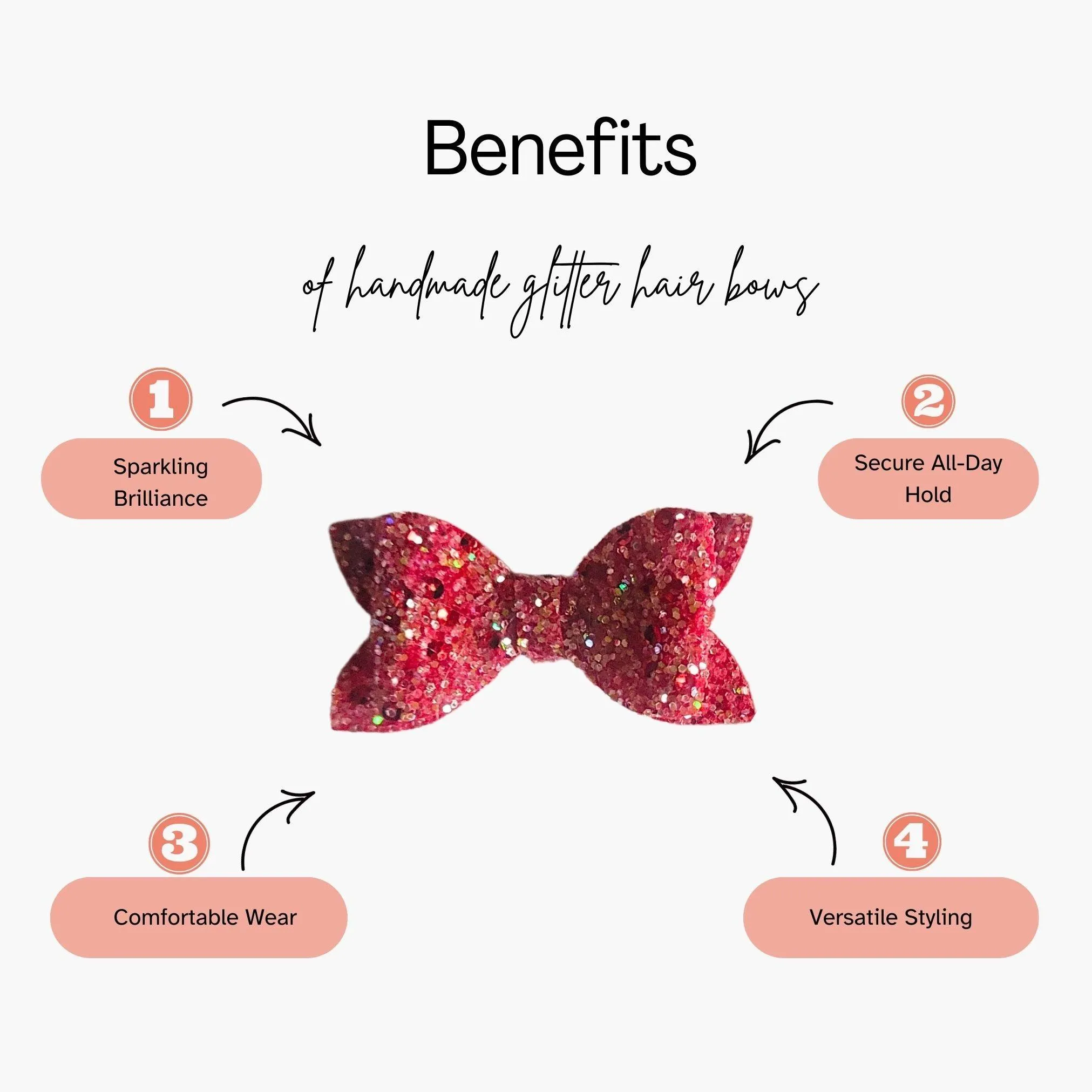 Metallic Glitter Hair Bow