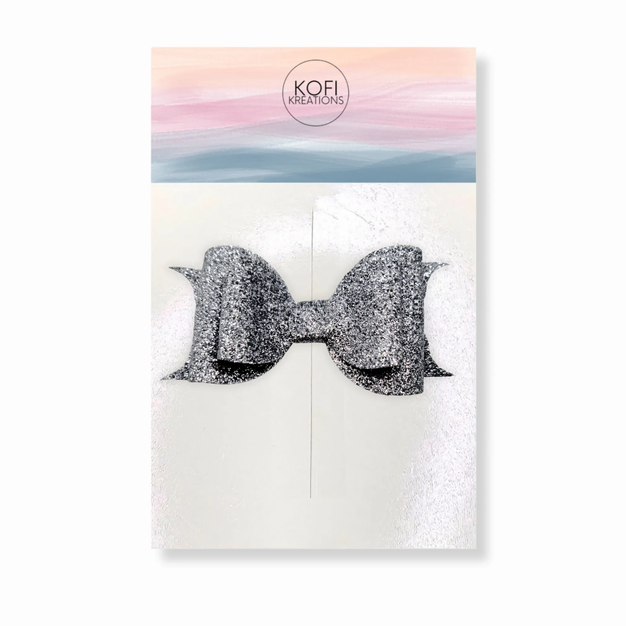 Metallic Glitter Hair Bow