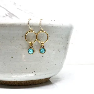 Mini Circle - Turquoise Earrings