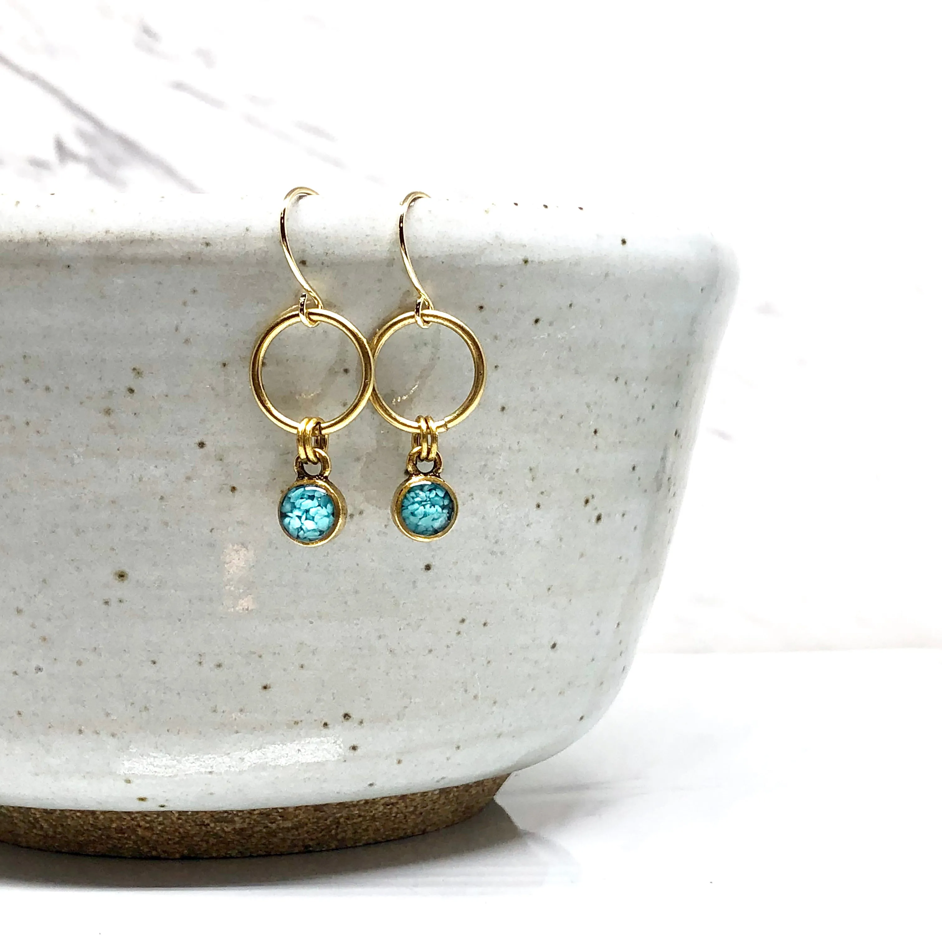 Mini Circle - Turquoise Earrings