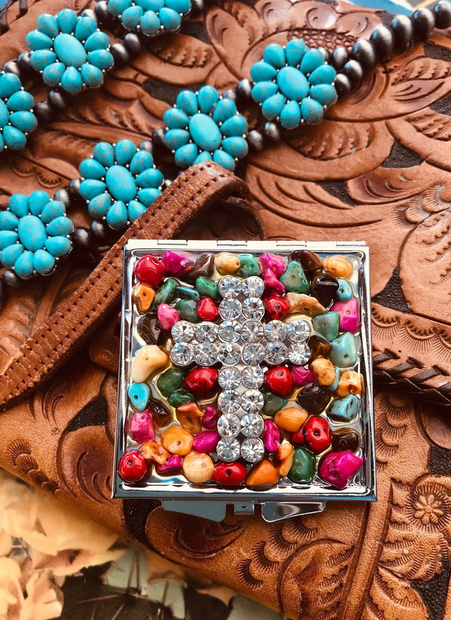 Mirror - Rhinestone Cross