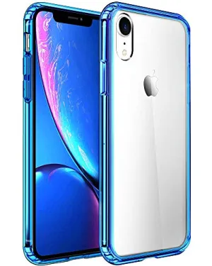 Mkeke Compatible with iPhone XR Case,Clear Anti-Scratch Shock Absorption Cover Case for iPhone XR Blue