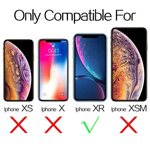 Mkeke Compatible with iPhone XR Case,Clear Anti-Scratch Shock Absorption Cover Case for iPhone XR Blue