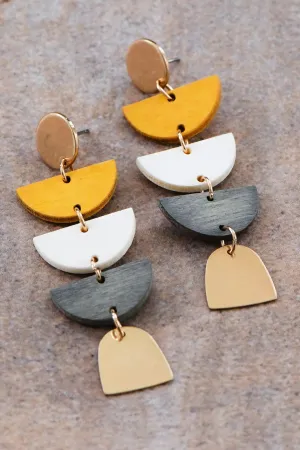 Mocha Wooden Boho Filigree Earring Set *