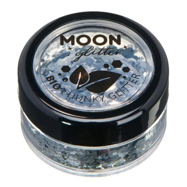 Moon Glitter Bio Chunky Glitter, Silver