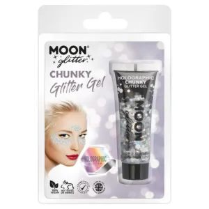 Moon Glitter Holographic Chunky Glitter Gel, Silver, Gold, Rose Gold