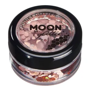 Moon Glitter Holographic Chunky Glitter, Rose Gold