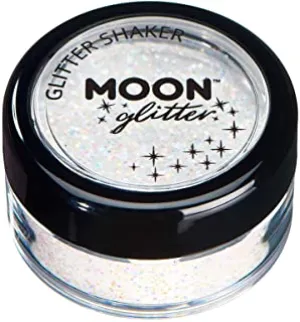 Moon Glitter Pastel Glitter Shakers 100% Cosmetic Glitter for Face, Body, Nails, Hair and Lips - 0.10oz - White