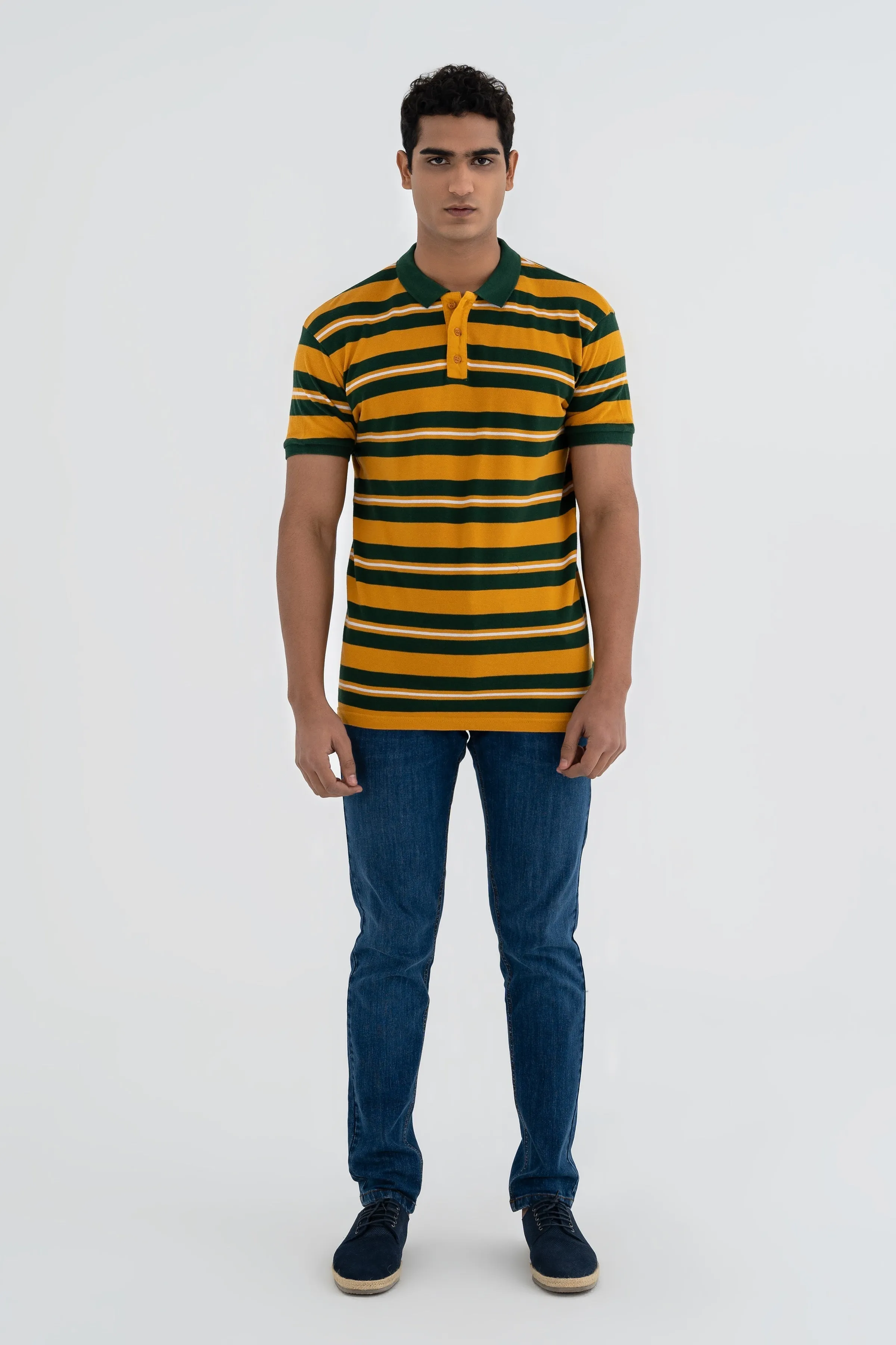 Mustard and Green Lining Polo