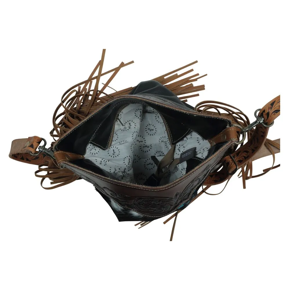 Myra Blue Moon Hand Tooled Bag
