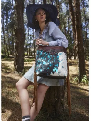 Myra Blue Moon Hand Tooled Bag