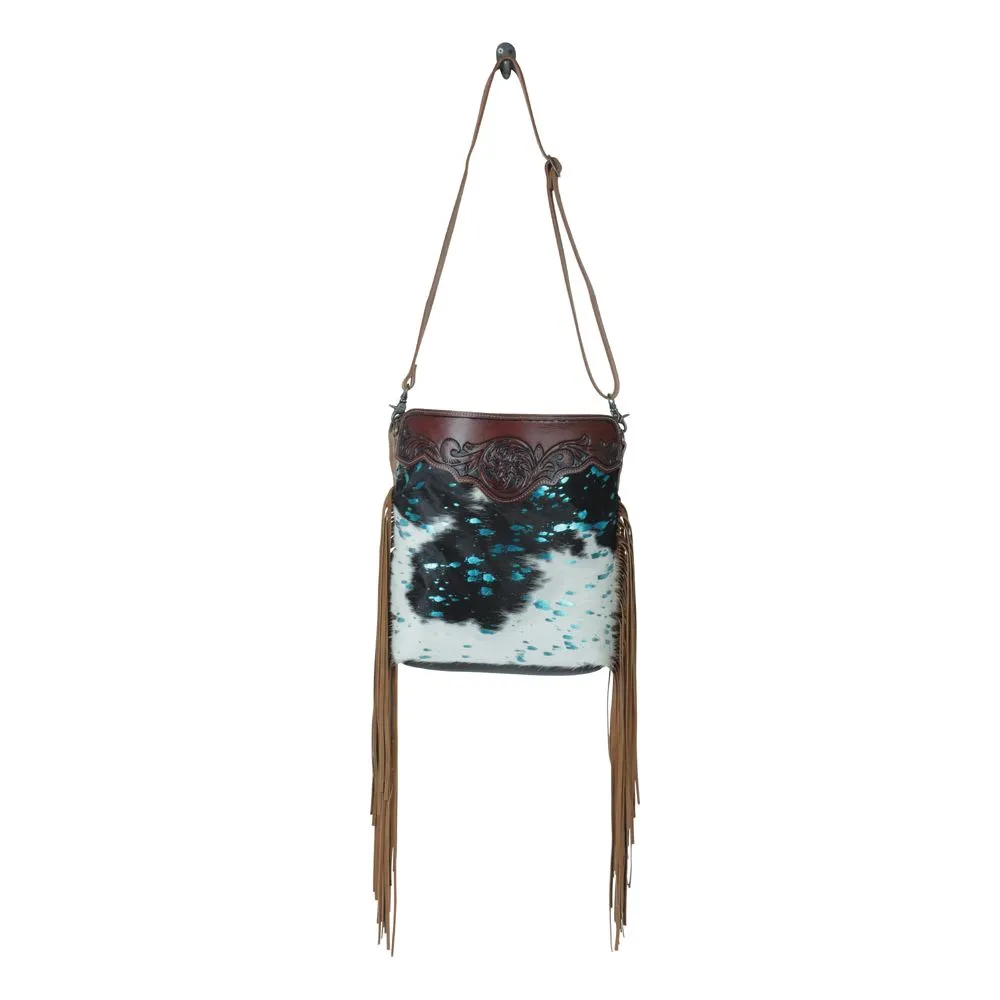 Myra Blue Moon Hand Tooled Bag