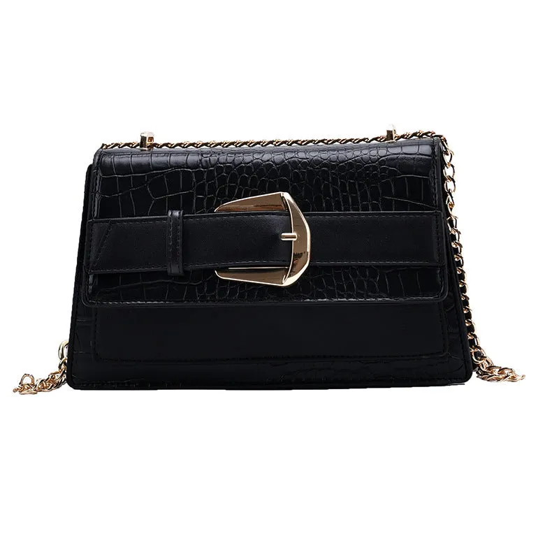 Net Celebrity Chain Small Bag Handbags New Korean Version Of The Stone Grain Messenger Bag Ins Small Shoulder Bag Tide Net