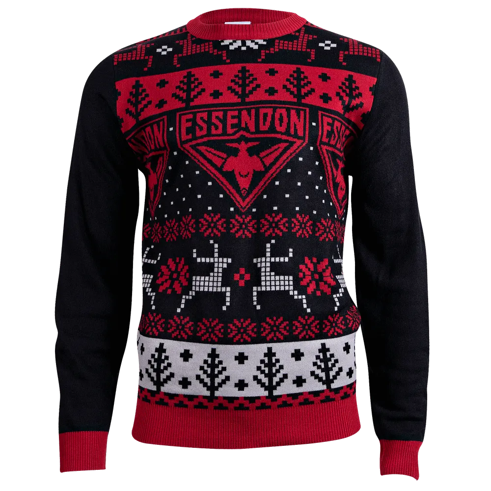 NEW Essendon Bombers Mens Ugly Christmas Sweater, Sz L, Retails $72