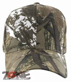 NEW! PLAIN SOLID ADJUSTABLE BASEBALL CAP HAT FOREST CAMO