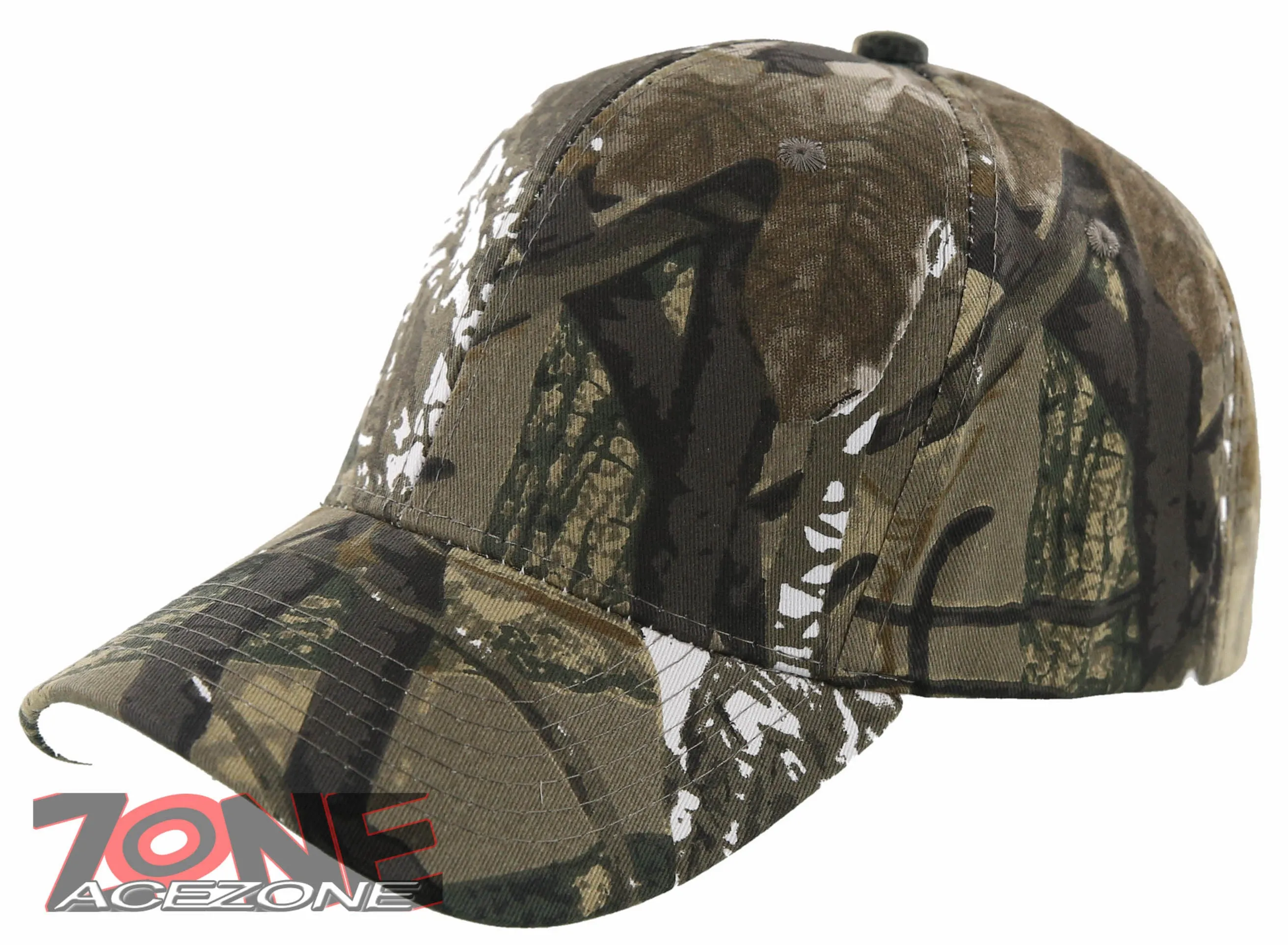 NEW! PLAIN SOLID ADJUSTABLE BASEBALL CAP HAT FOREST CAMO