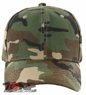 NEW! PLAIN SOLID ADJUSTABLE BASEBALL CAP HAT GREEN CAMO