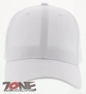 NEW! PLAIN SOLID MESH SNAPBACK BASEBALL CAP HAT ALL WHITE